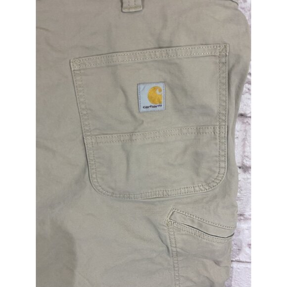 Carhartt Mens Rugged Flex Relaxed Fit Canvas Work Short Khaki Size 44 - Picture 7 of 11